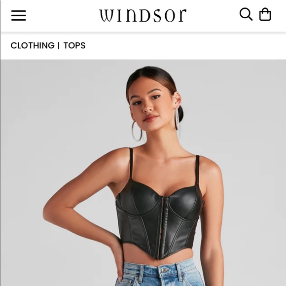 Windsor Black Corset Top (S) - Picture 4 of 4